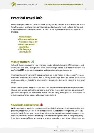 example page 5 from our offline Travel Guide for South Sudan